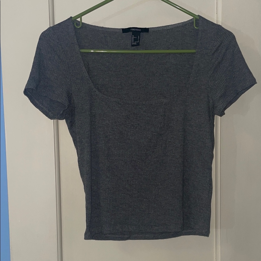 Forever 21 Charcoal Short Sleeve Top